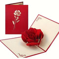 3D pop-up rose birthday happy card with envelope - suitable for anniversaries, Mother's Day, weddings, and Valentine's Day