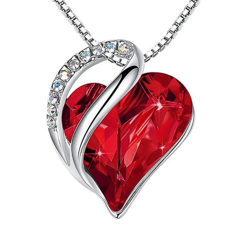 New Hot Selling Valentine's Day Gift Ocean Heart Love Necklace with Eternal Rose Jewelry Box For Girl Mother's Day Gifts