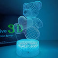 Romantic Love Led Night Lamp Heart-Shaped Night Light Room Decor Desk Ornament 3d Lamp Birthday Present Girlfriend Lovers Gift