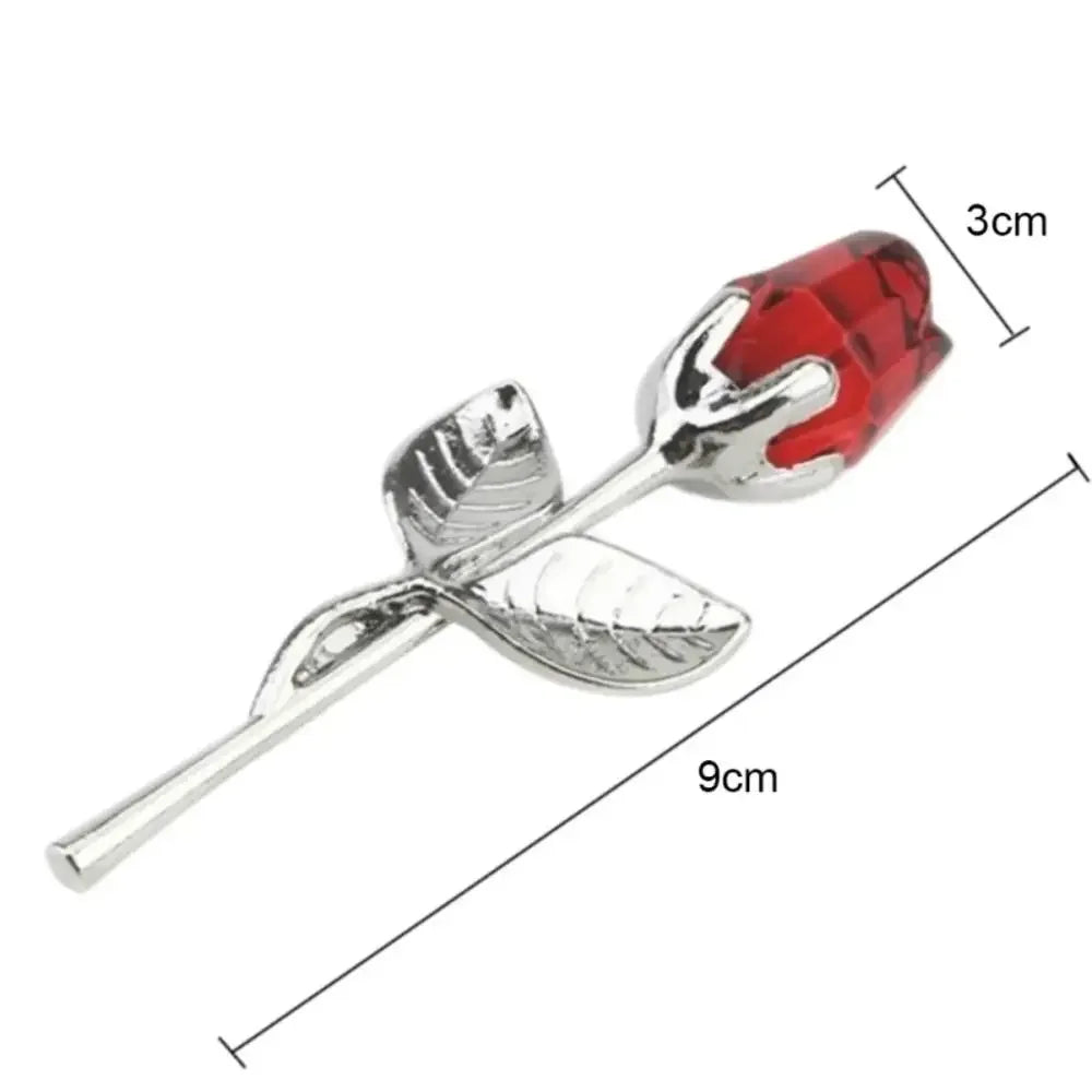 Glass Rose Mini Crystal Flower Artificial Flowers Room Ornament Office Desktop Decoration Wedding Party Valentine's Day Gift